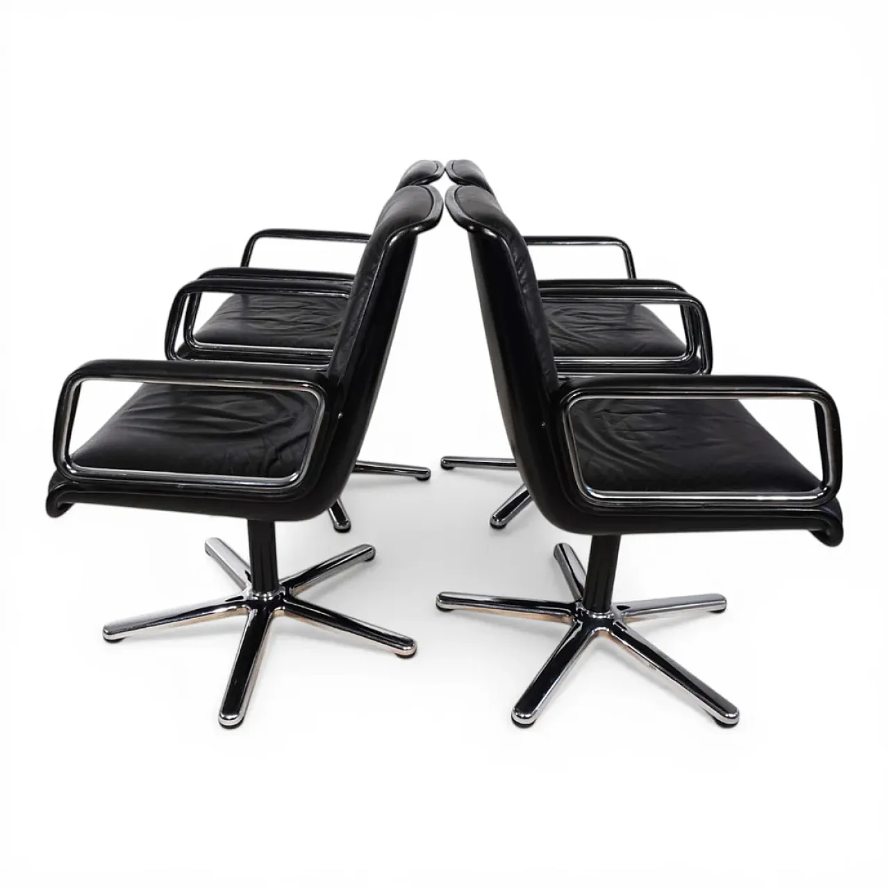 4 sedie girevoli Wilkhahn Delta di Delta Design, anni '70 1