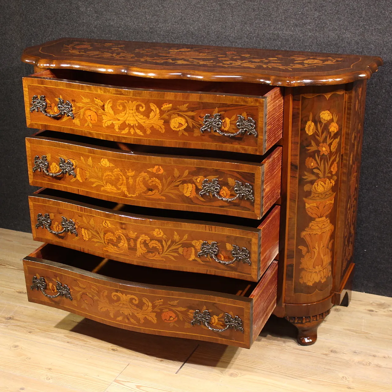 Dutch inlaid chest of drawers, 20th century 5