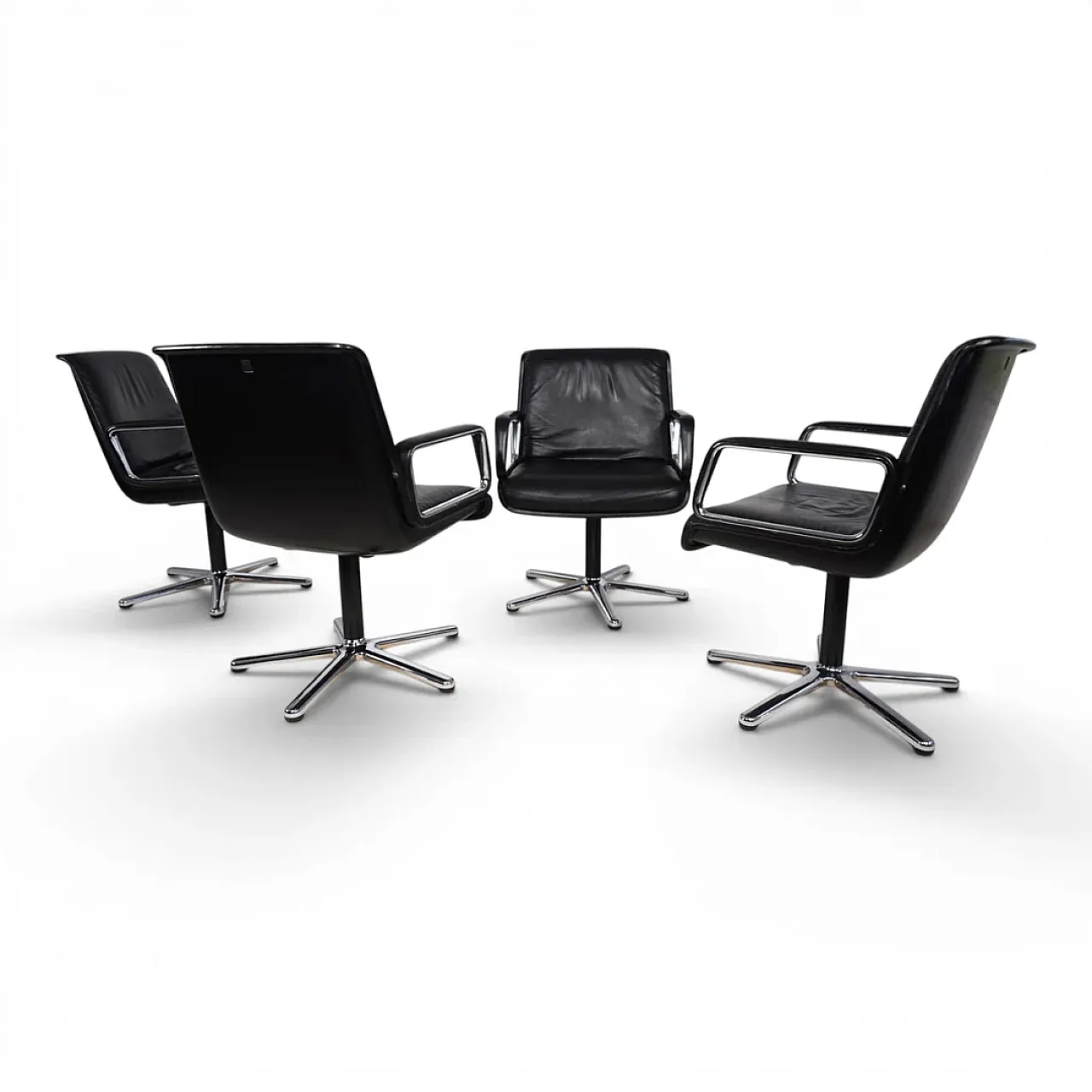 4 sedie girevoli Wilkhahn Delta di Delta Design, anni '70 5