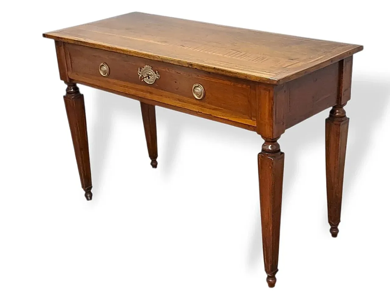 Solid walnut writing table, late 18th century 1