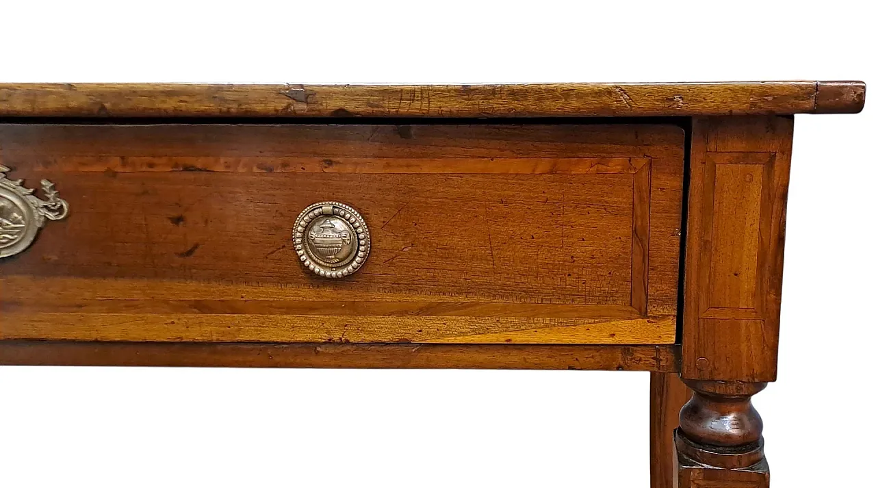 Solid walnut writing table, late 18th century 3