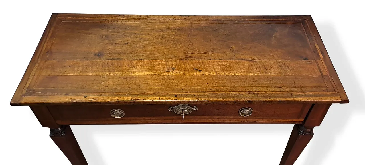 Solid walnut writing table, late 18th century 5
