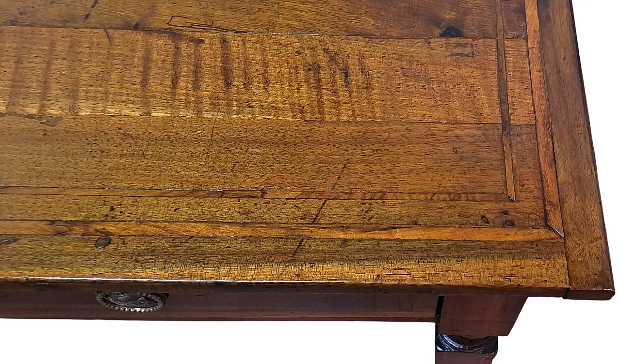 Solid walnut writing table, late 18th century 6