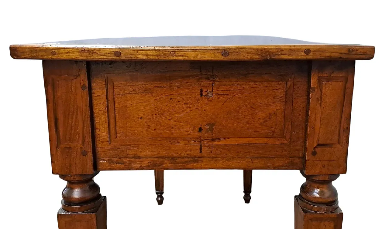 Solid walnut writing table, late 18th century 8
