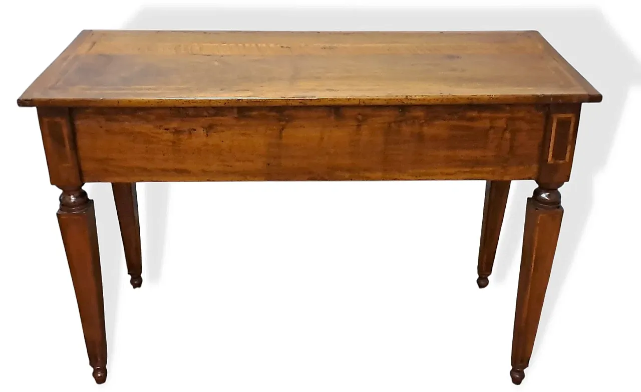 Solid walnut writing table, late 18th century 9