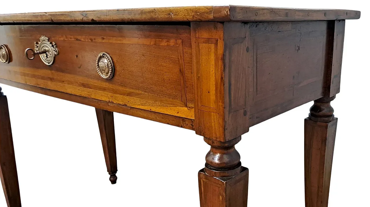 Solid walnut writing table, late 18th century 10