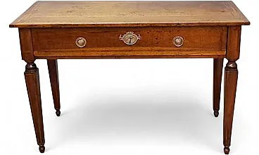 Solid walnut writing table, late 18th century