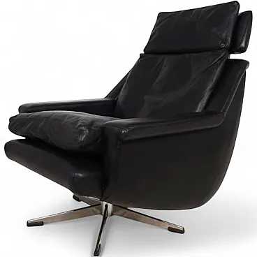 Poltrona lounge in pelle ESA 802 di Werner Langenfeld, anni '70