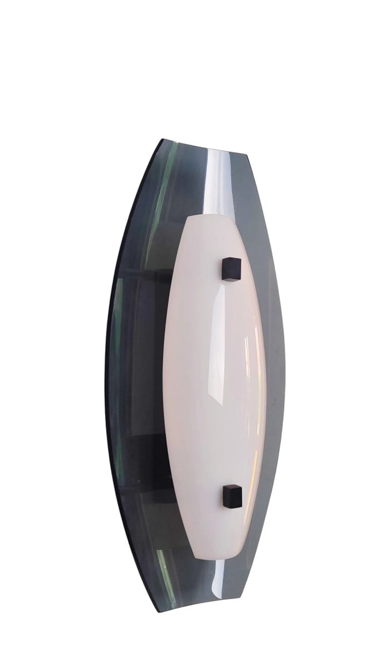 Coppia di lampade da parete in vetro acrilico, anni '70 3