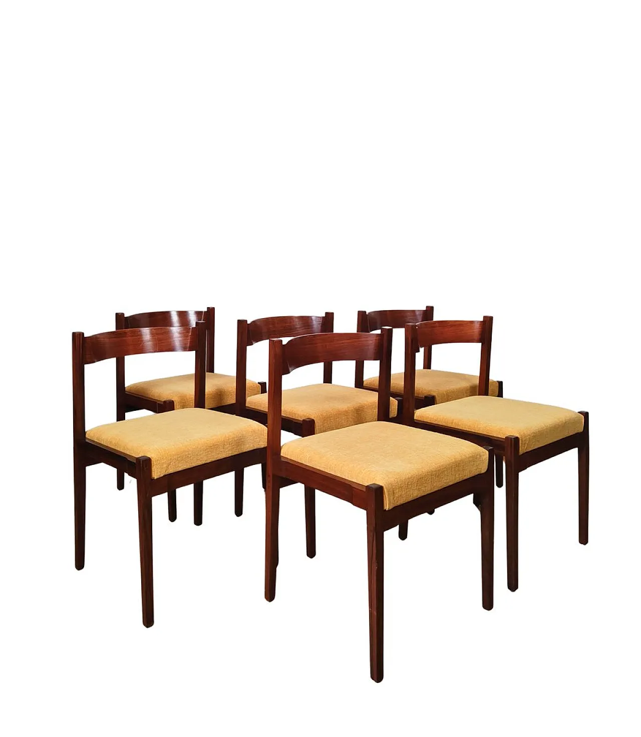 6 Sedie in palissandro di Giancarlo Frattini per Cassina, anni '60 1