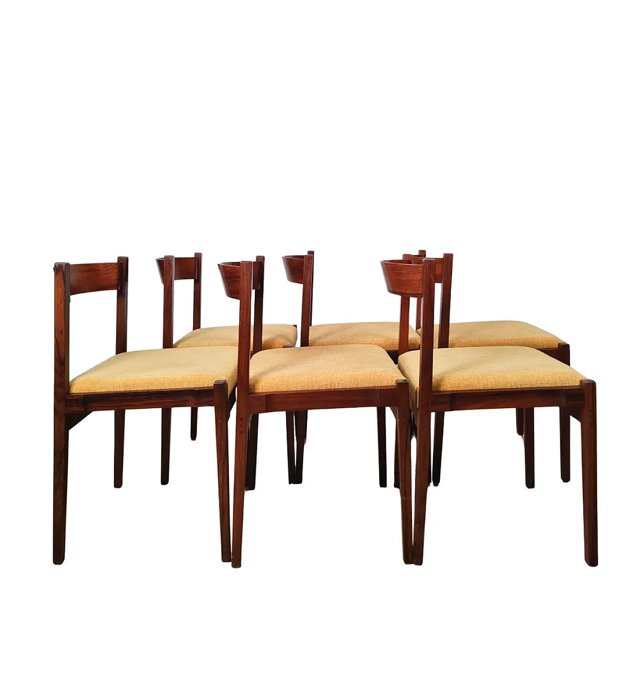 6 Sedie in palissandro di Giancarlo Frattini per Cassina, anni '60 2
