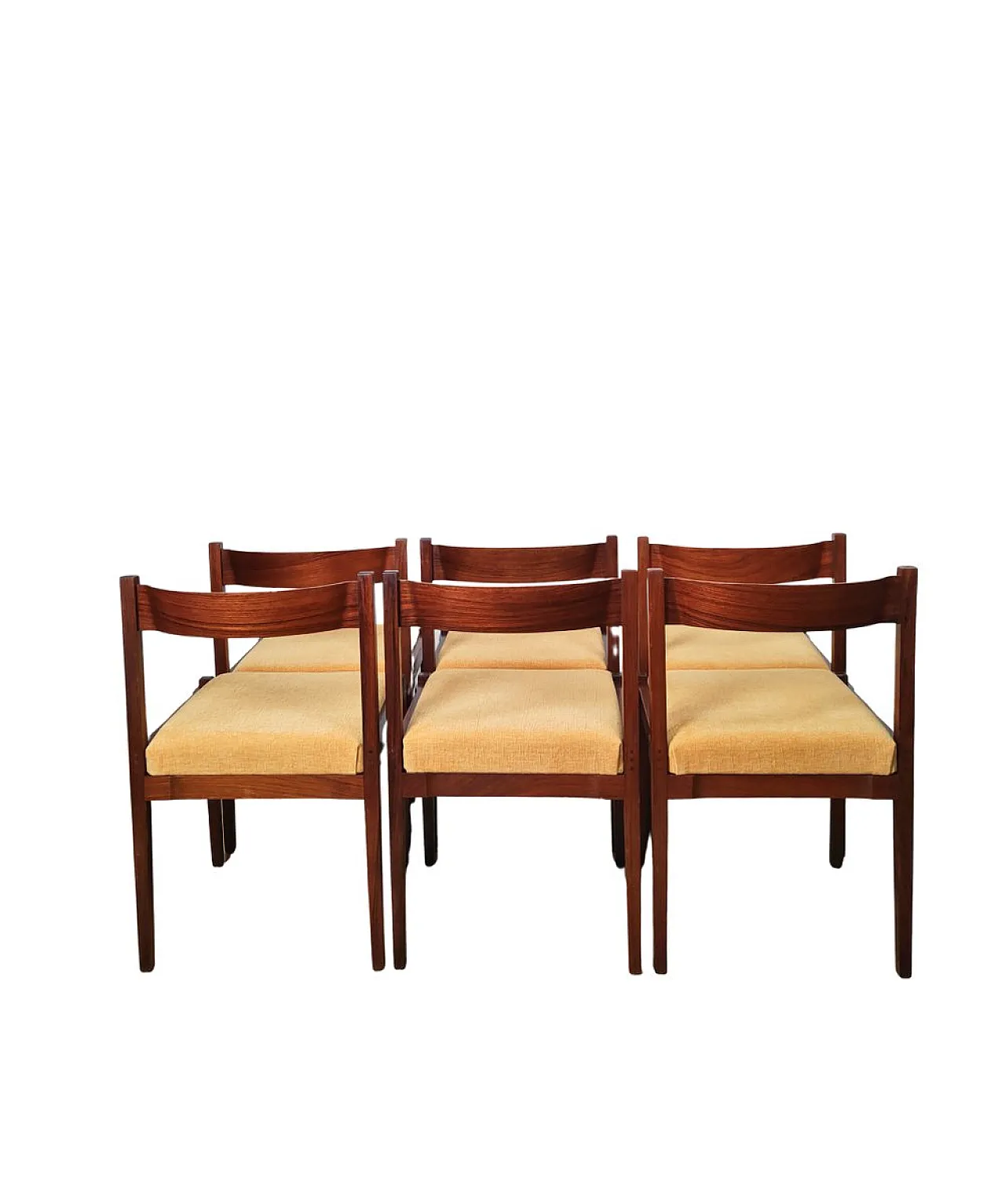 6 Sedie in palissandro di Giancarlo Frattini per Cassina, anni '60 3