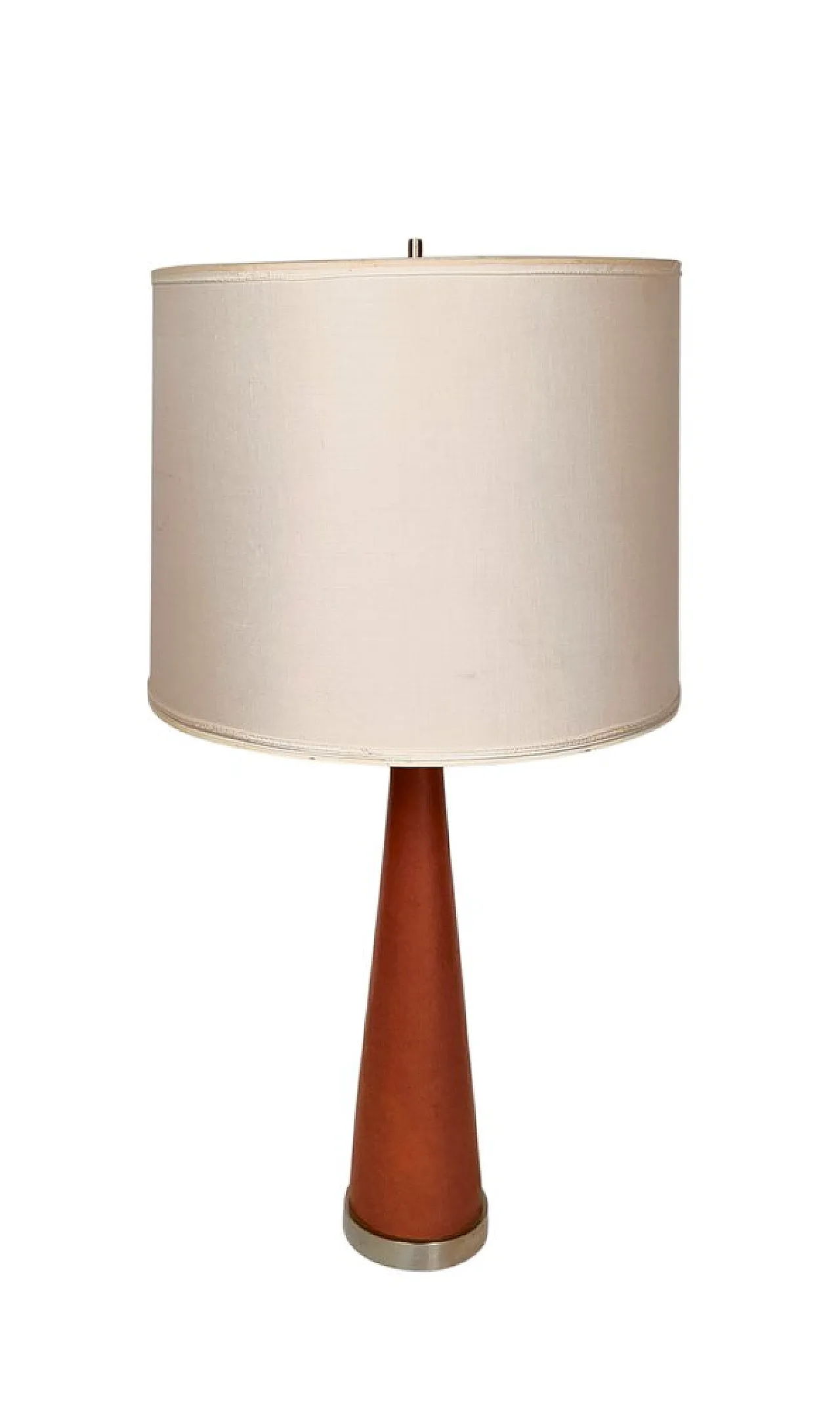 Metal and leather table lamp by Stilnovo, 1950s 1