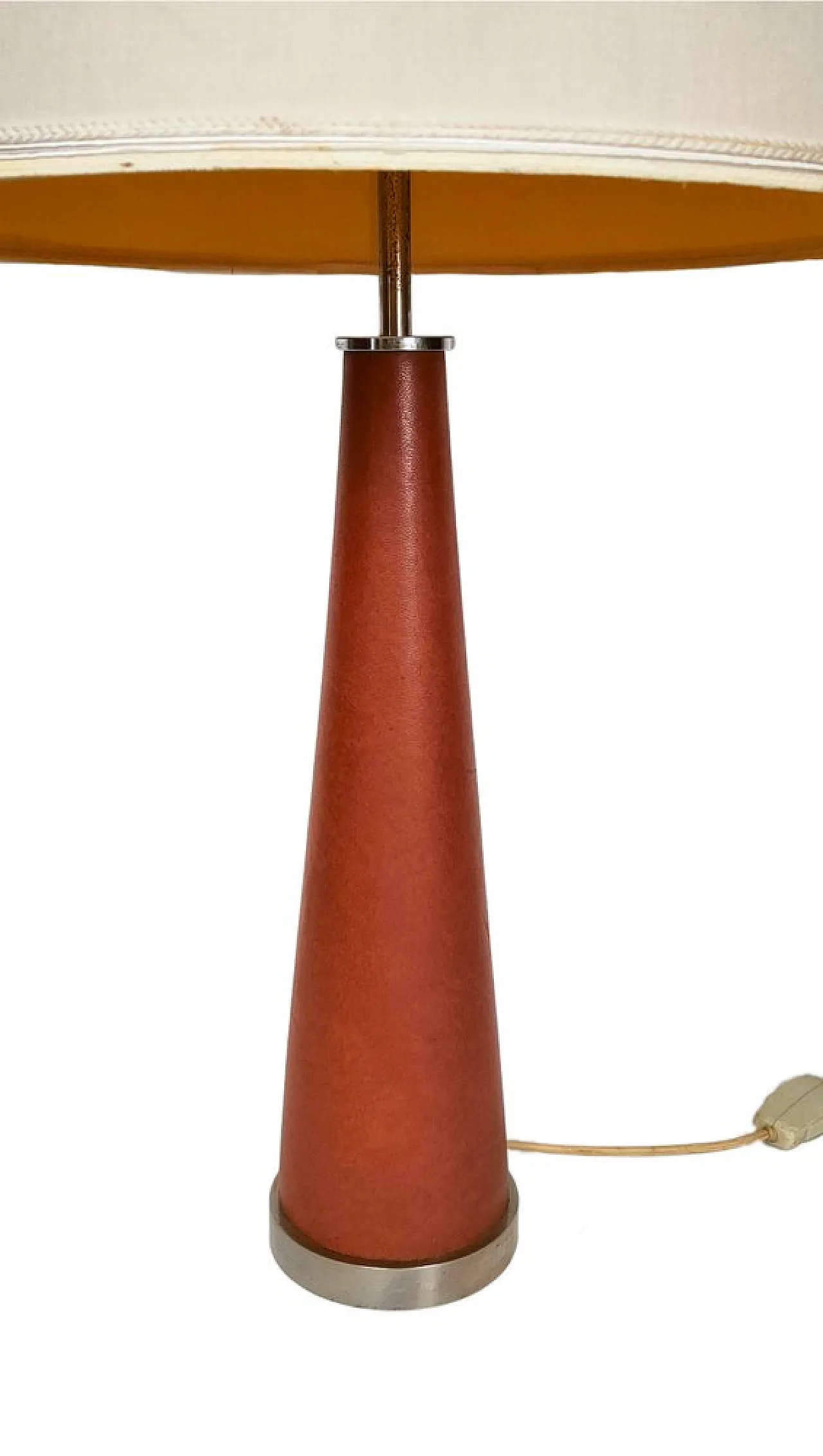 Metal and leather table lamp by Stilnovo, 1950s 2