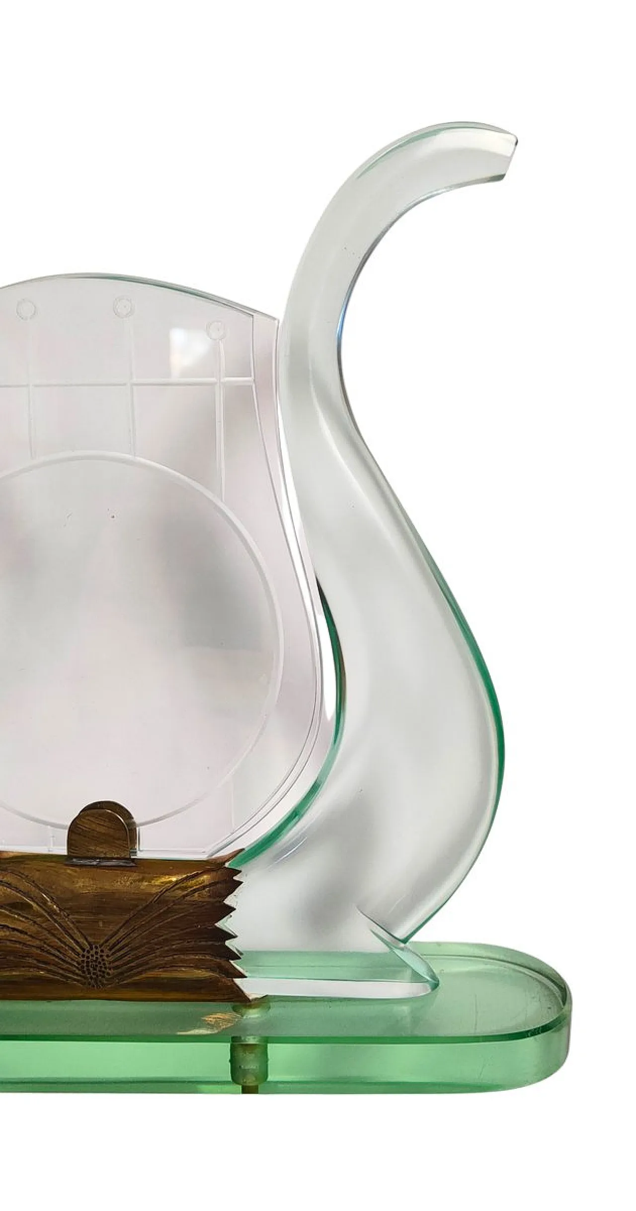 Glass and brass photo frame by Cristal Art, 1950s 3