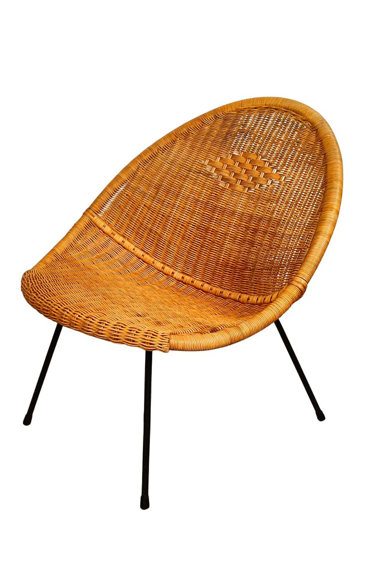Wicker armchair, 1950s 1