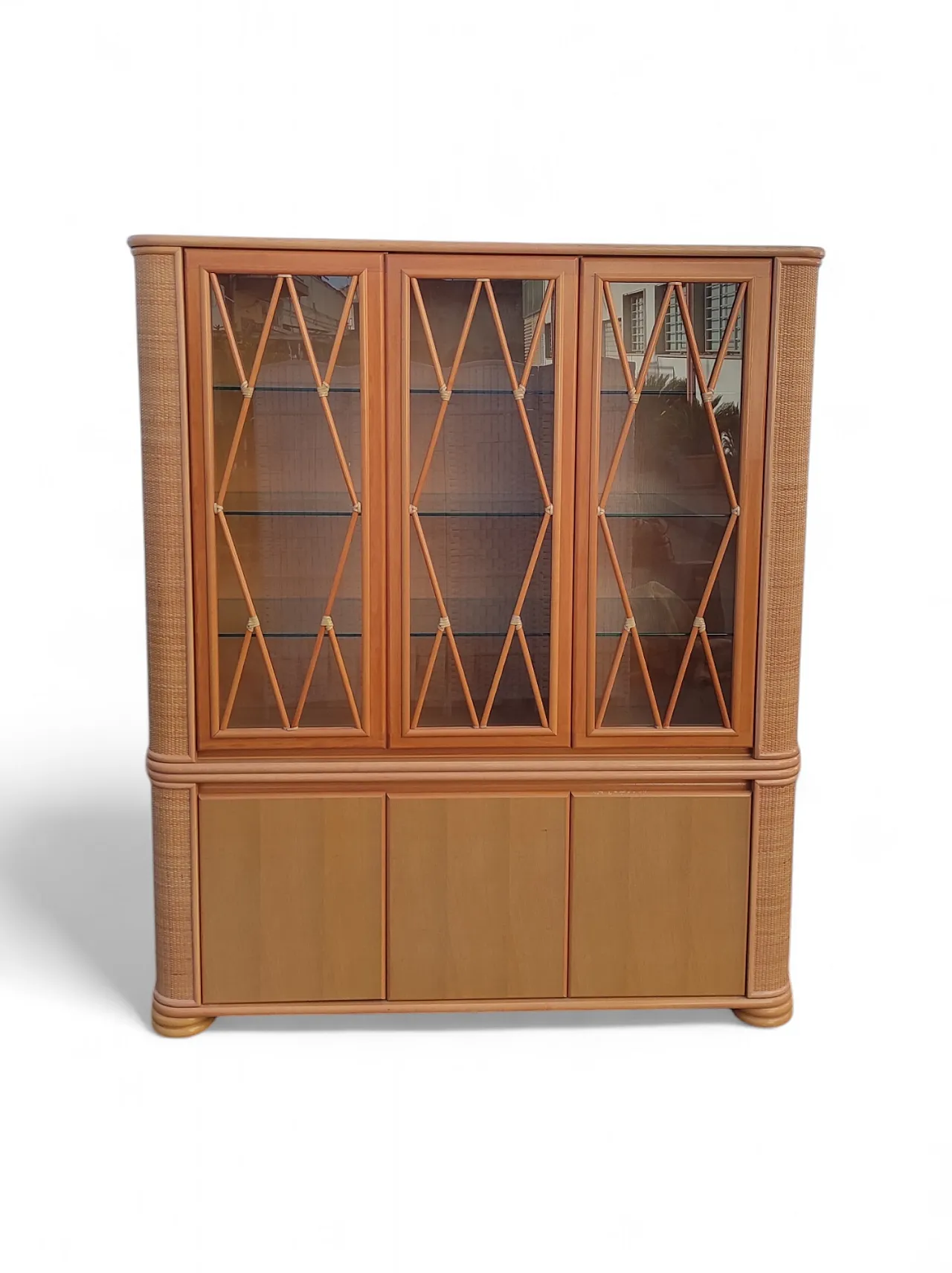 Credenza in legno di bambù Roberti Rattan, anni '60 1