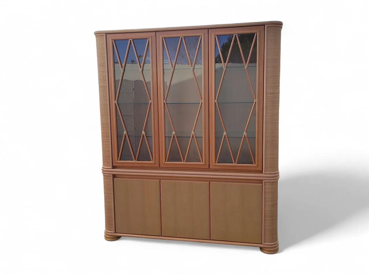 Credenza in legno di bambù Roberti Rattan, anni '60 2