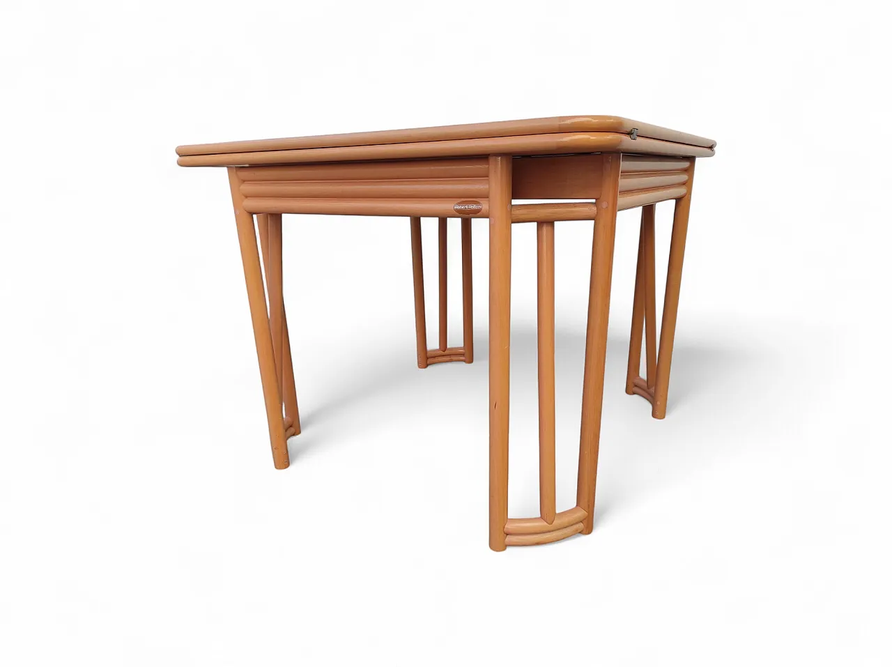 Bamboo wood table by Roberti Rattan, 1960s 4
