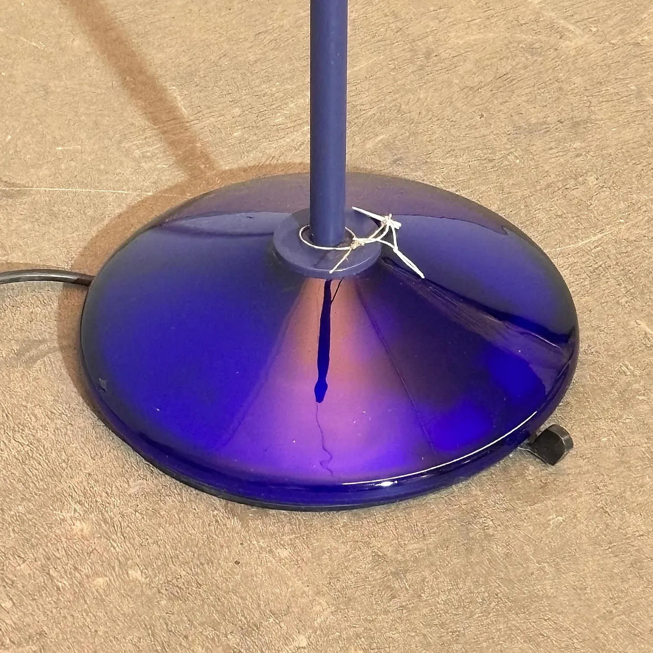 Jill  floor lamp by Arteluce blue Murano glass, 70s 4