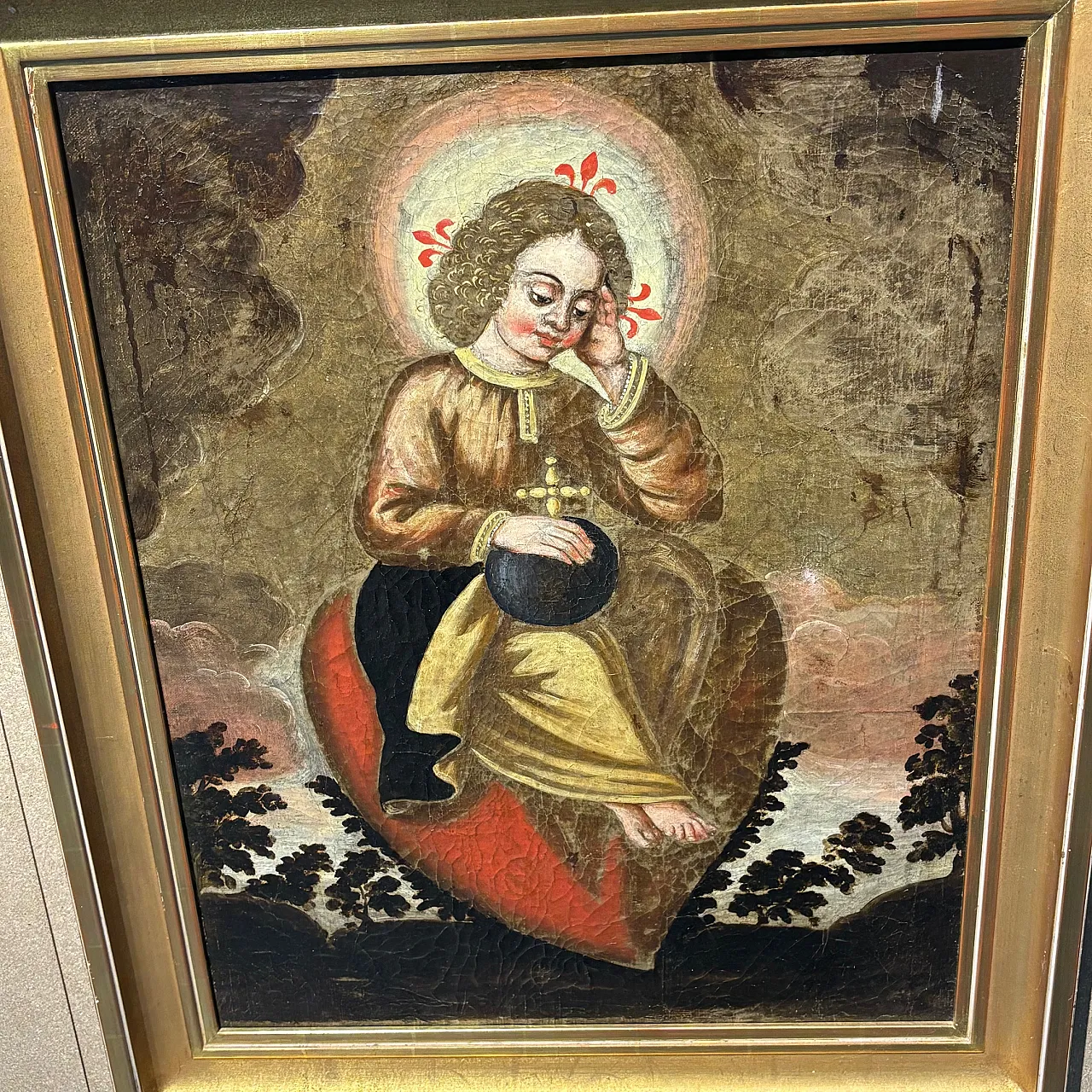 Oil painting on canvas Spanish school Jesus, 18th century 1