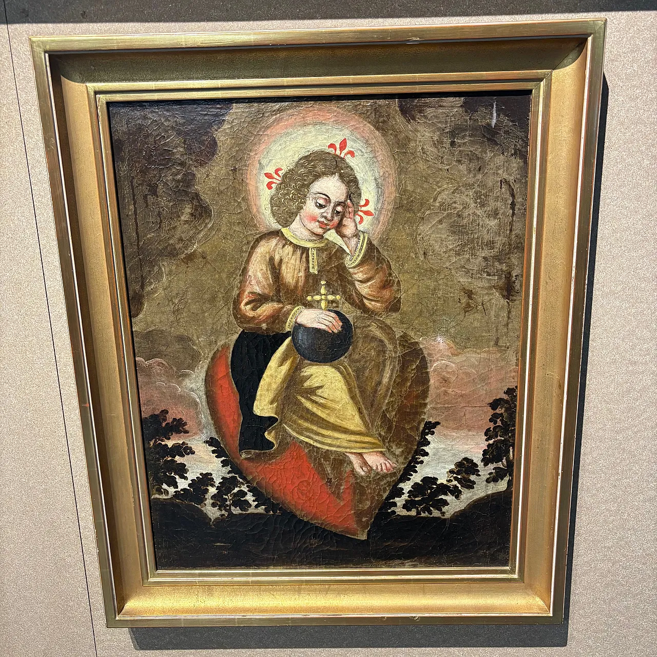 Oil painting on canvas Spanish school Jesus, 18th century 2