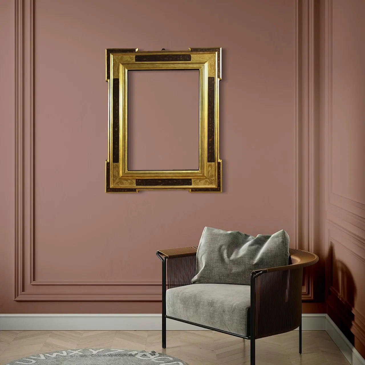Italian gilded and painted frame, 20th century 8