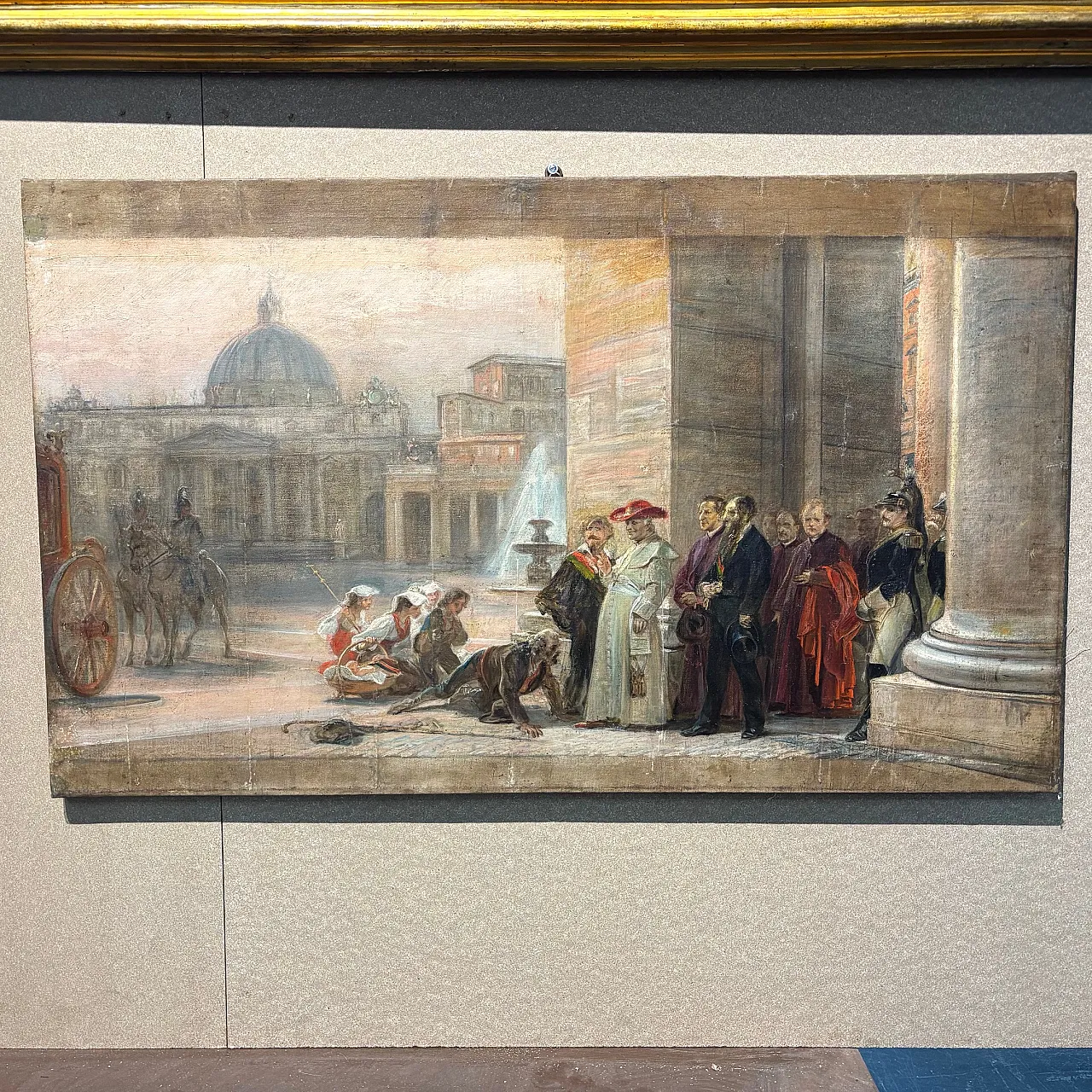 Cesare Dies, Leo XIII with diplomats, oil painting, 19th century 1