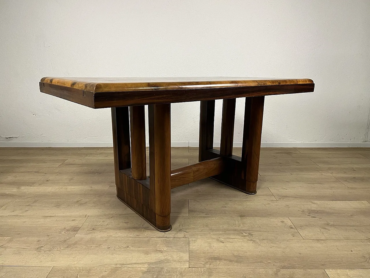 Tavolo in legno e radica Art Deco, anni '40 14