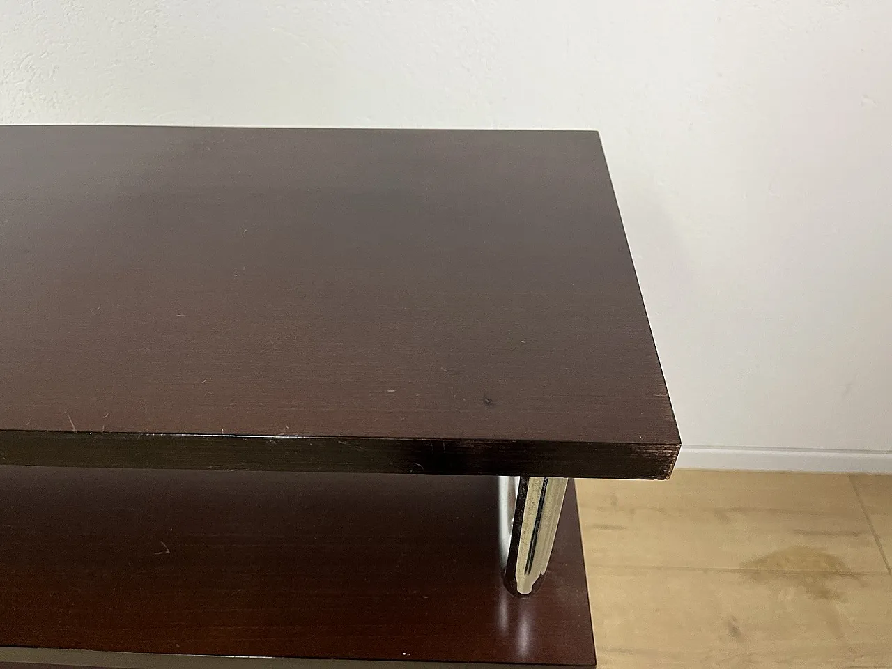 Libreria in acciaio e legno, anni '60 6