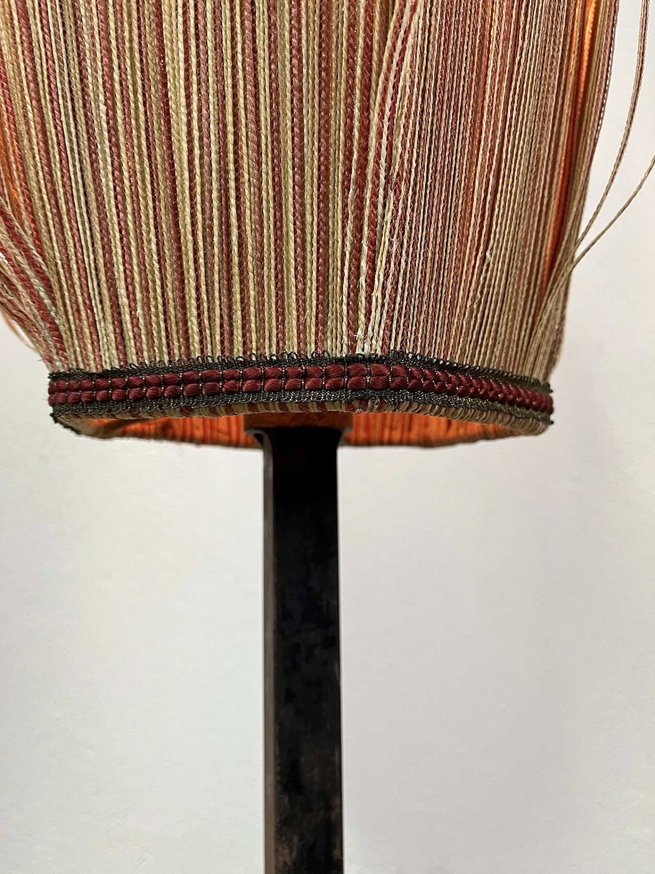 Lampada da terra in ferro e tessuto, anni '40 6