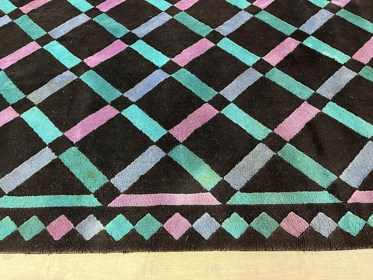 Tappeto Arlequine in lana di Ottavio Missoni per T&J Vestor, anni '80 3