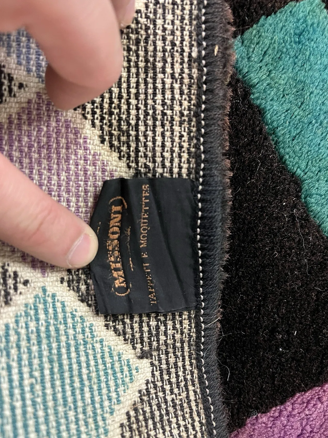 Tappeto Arlequine in lana di Ottavio Missoni per T&J Vestor, anni '80 7