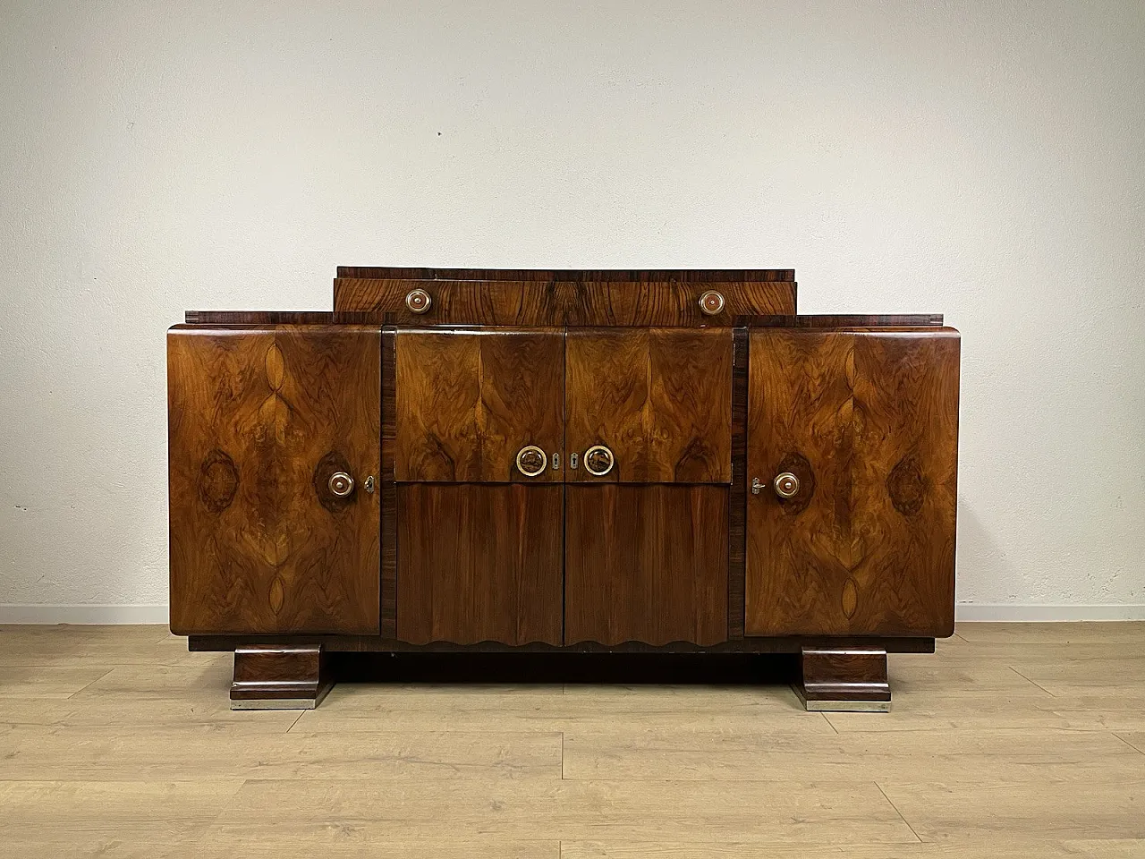 Rationalist root wood furniture sideboard, 1940s 1