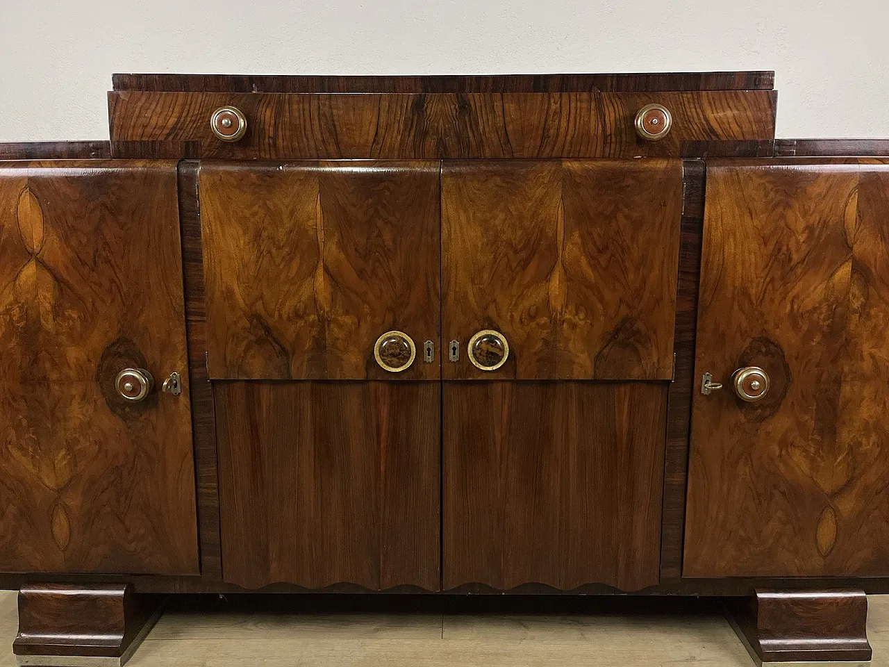 Rationalist root wood furniture sideboard, 1940s 3