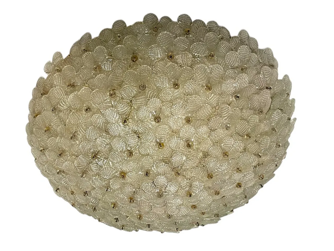 Large Murano glass recessed lamp attributed to Seguso, Italy, 1960s 1