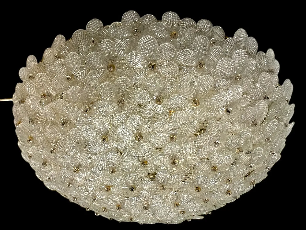 Large Murano glass recessed lamp attributed to Seguso, Italy, 1960s 3