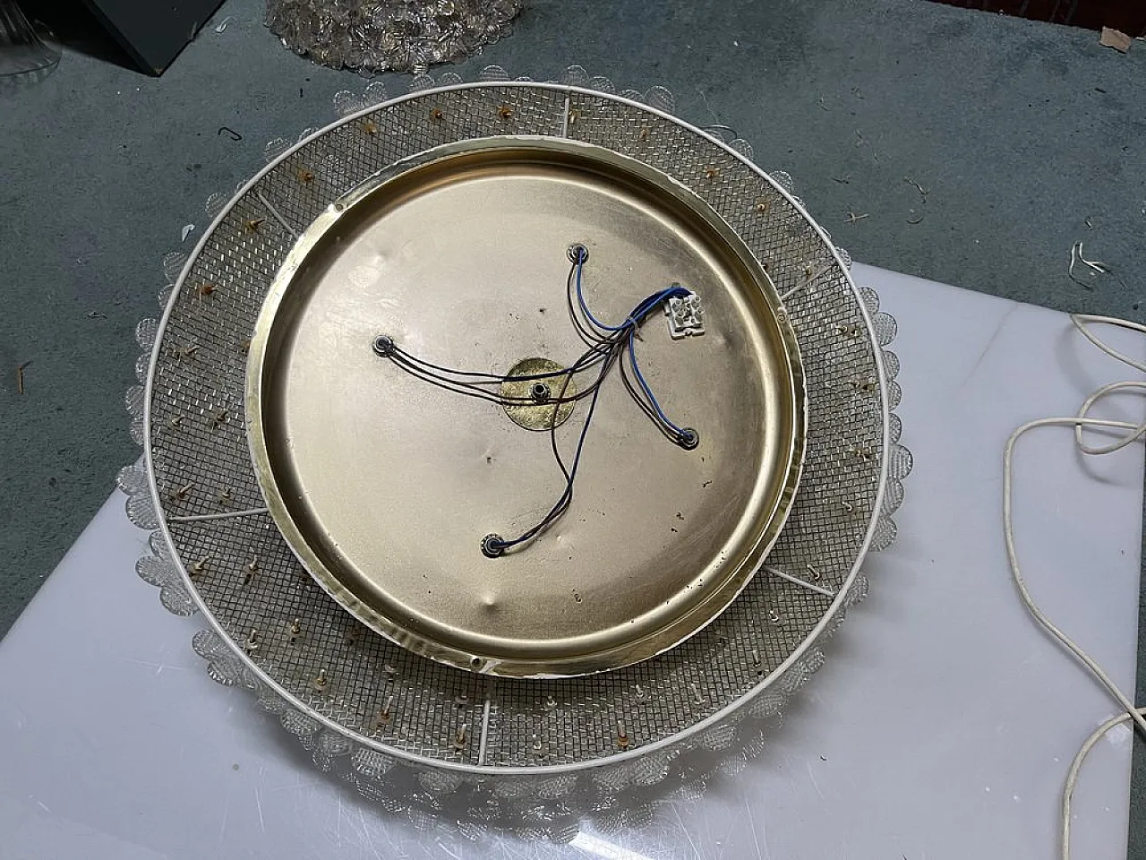 Large Murano glass recessed lamp attributed to Seguso, Italy, 1960s 7