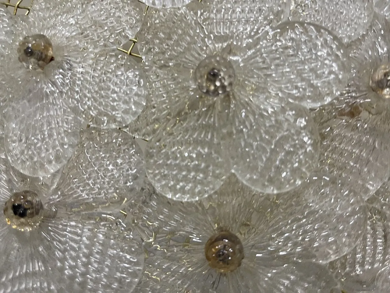 Large Murano glass recessed lamp attributed to Seguso, Italy, 1960s 8