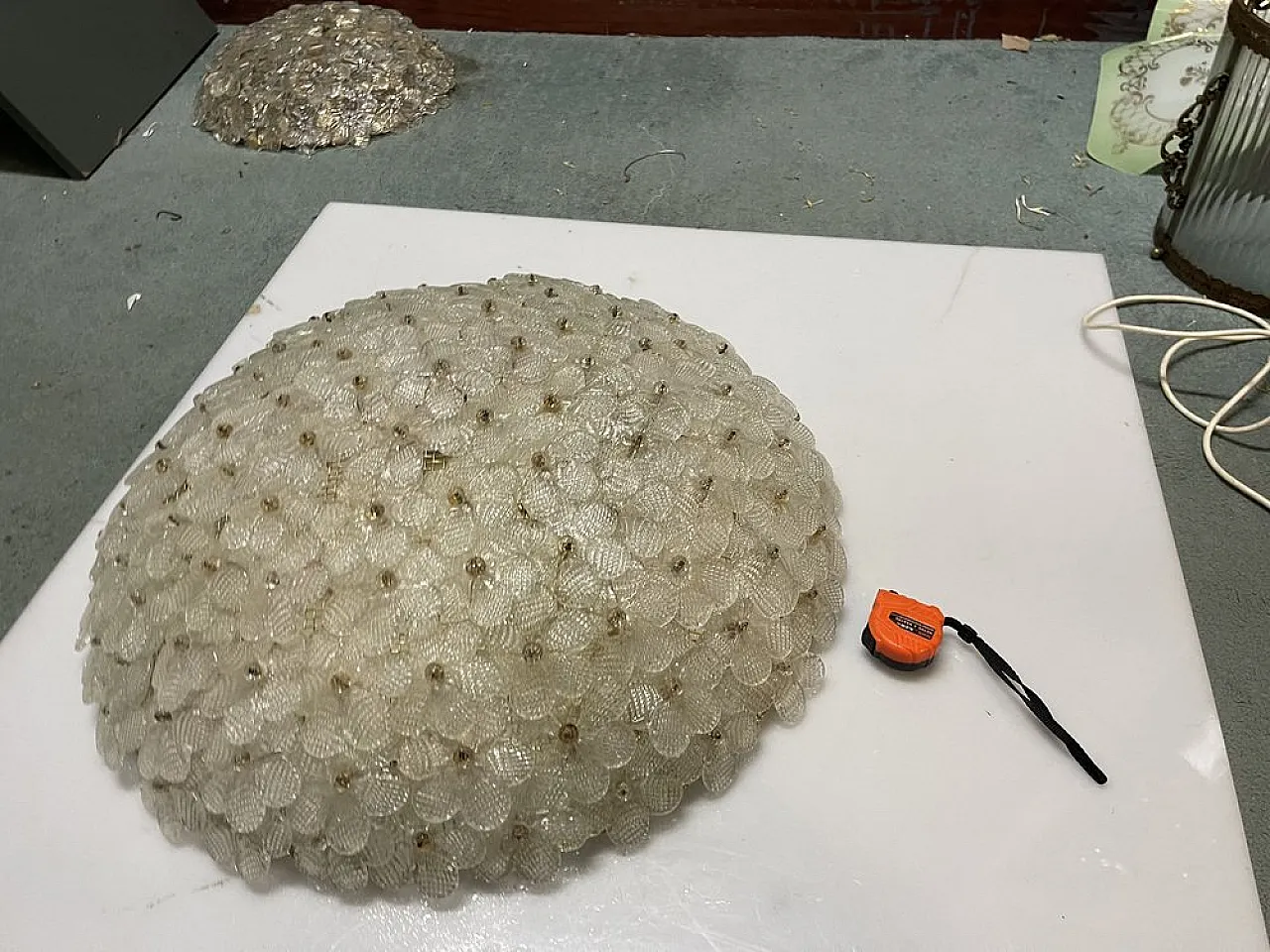 Large Murano glass recessed lamp attributed to Seguso, Italy, 1960s 9