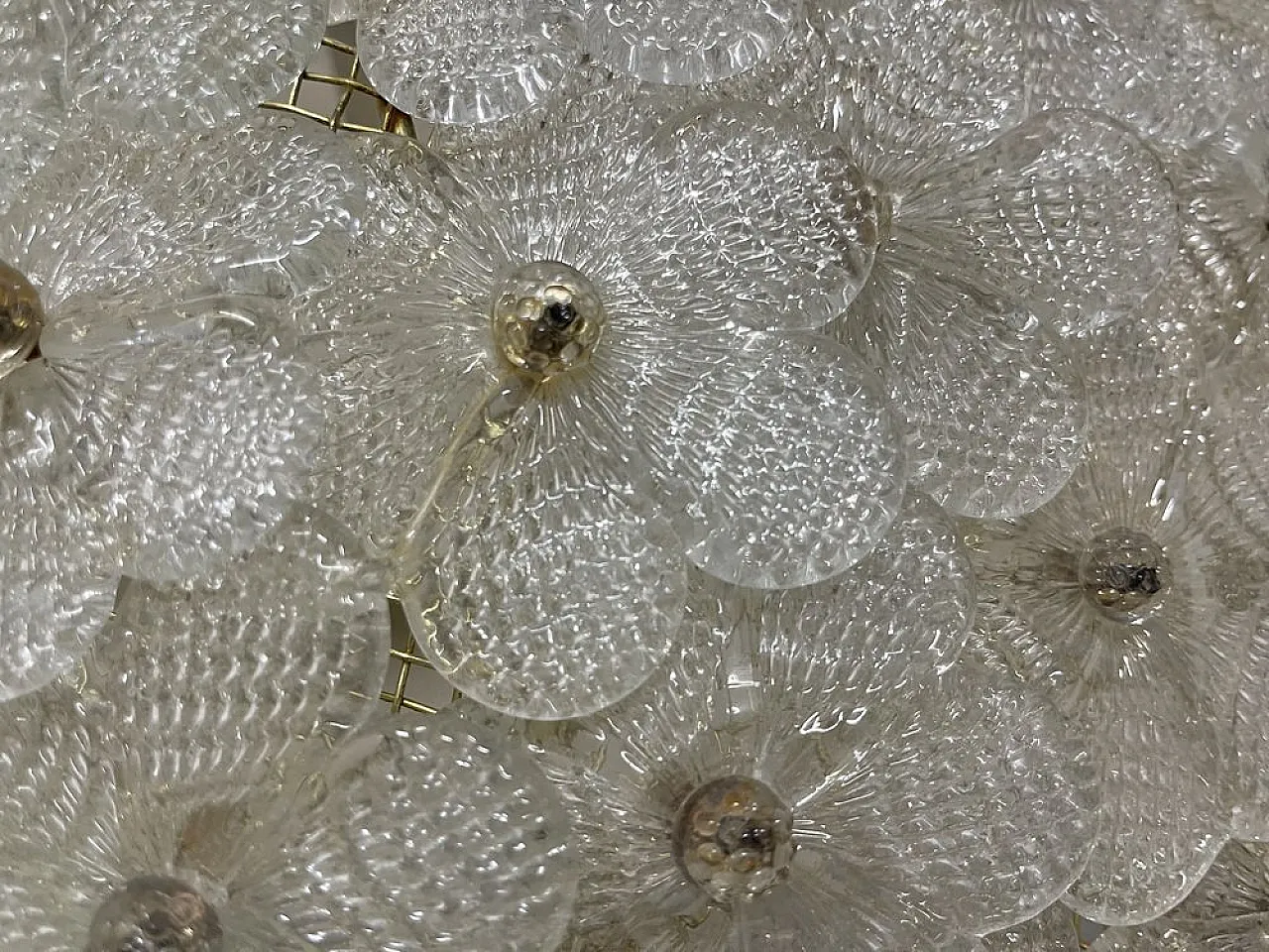 Large Murano glass recessed lamp attributed to Seguso, Italy, 1960s 11