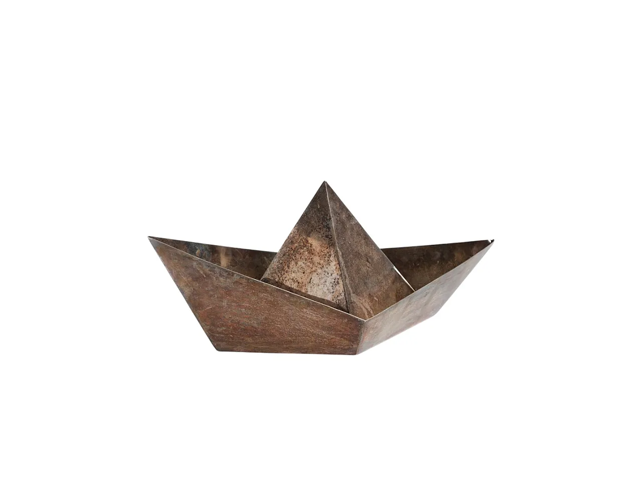Silver plated paper boat sculpture by Aldo Cibic for Paola C, 1980 1