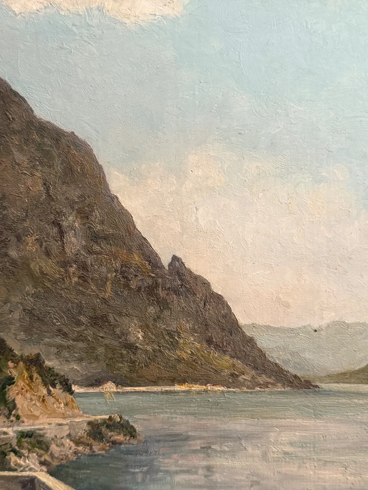 Paesaggio Lago di Como di Luigi Arrigoni, olio su tavola, '900 3