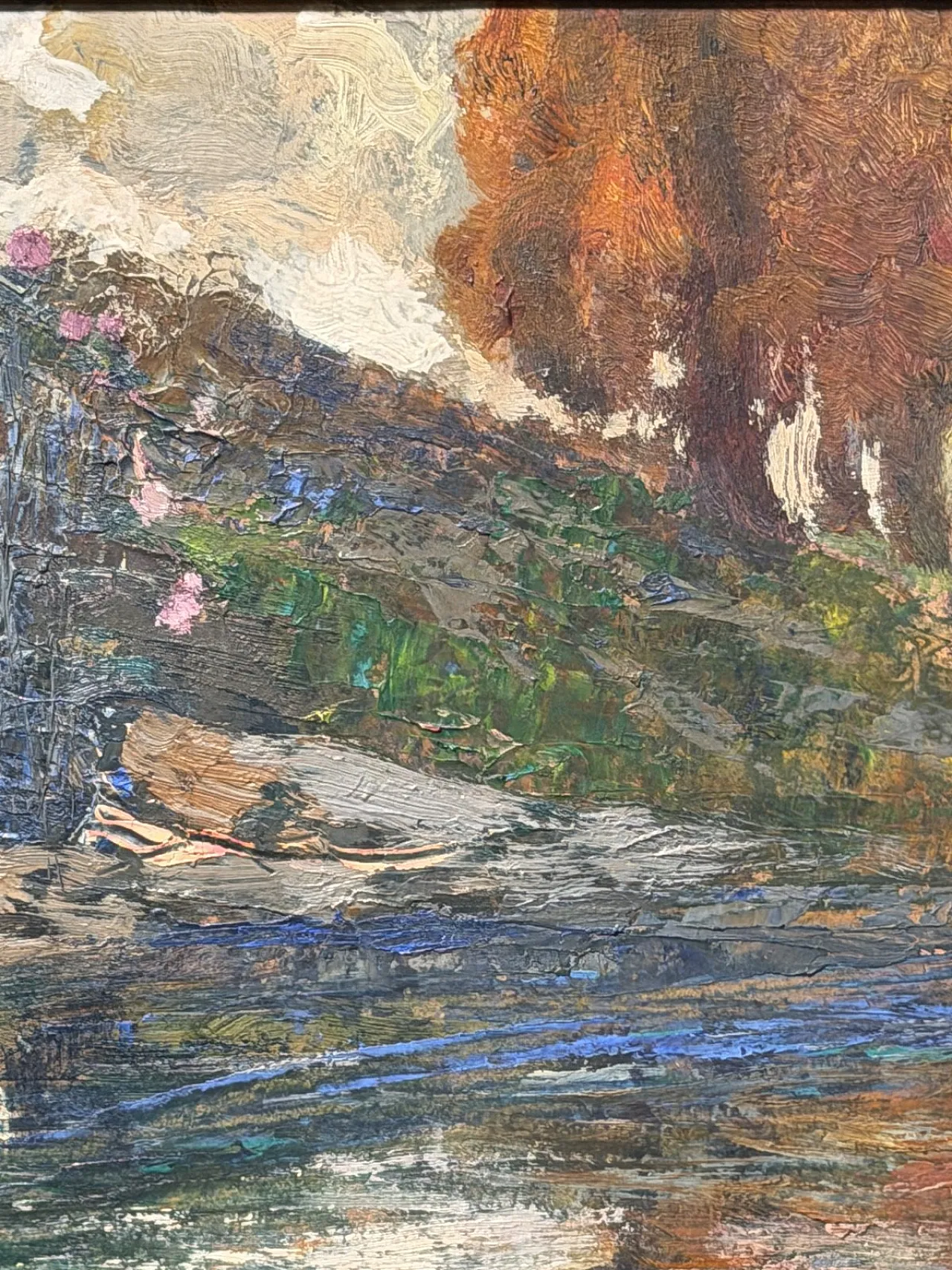 Paesaggio fluviale di Giuseppe Sacheri, olio su tela, '800 4