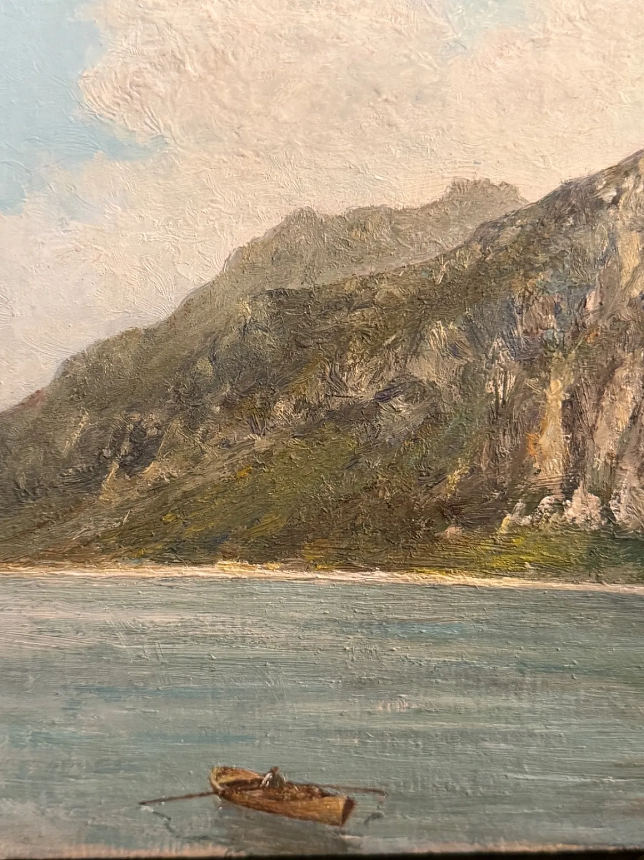 Paesaggio Lago di Como di Luigi Arrigoni, olio su tavola, '900 5