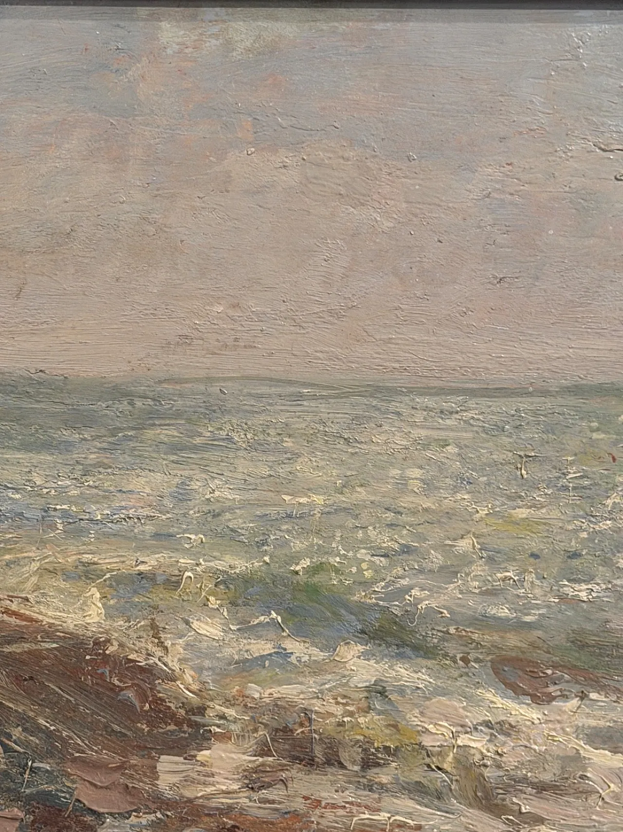 Pittura antica, olio su tavola, Marina, Pompeo Mariani, '800 3