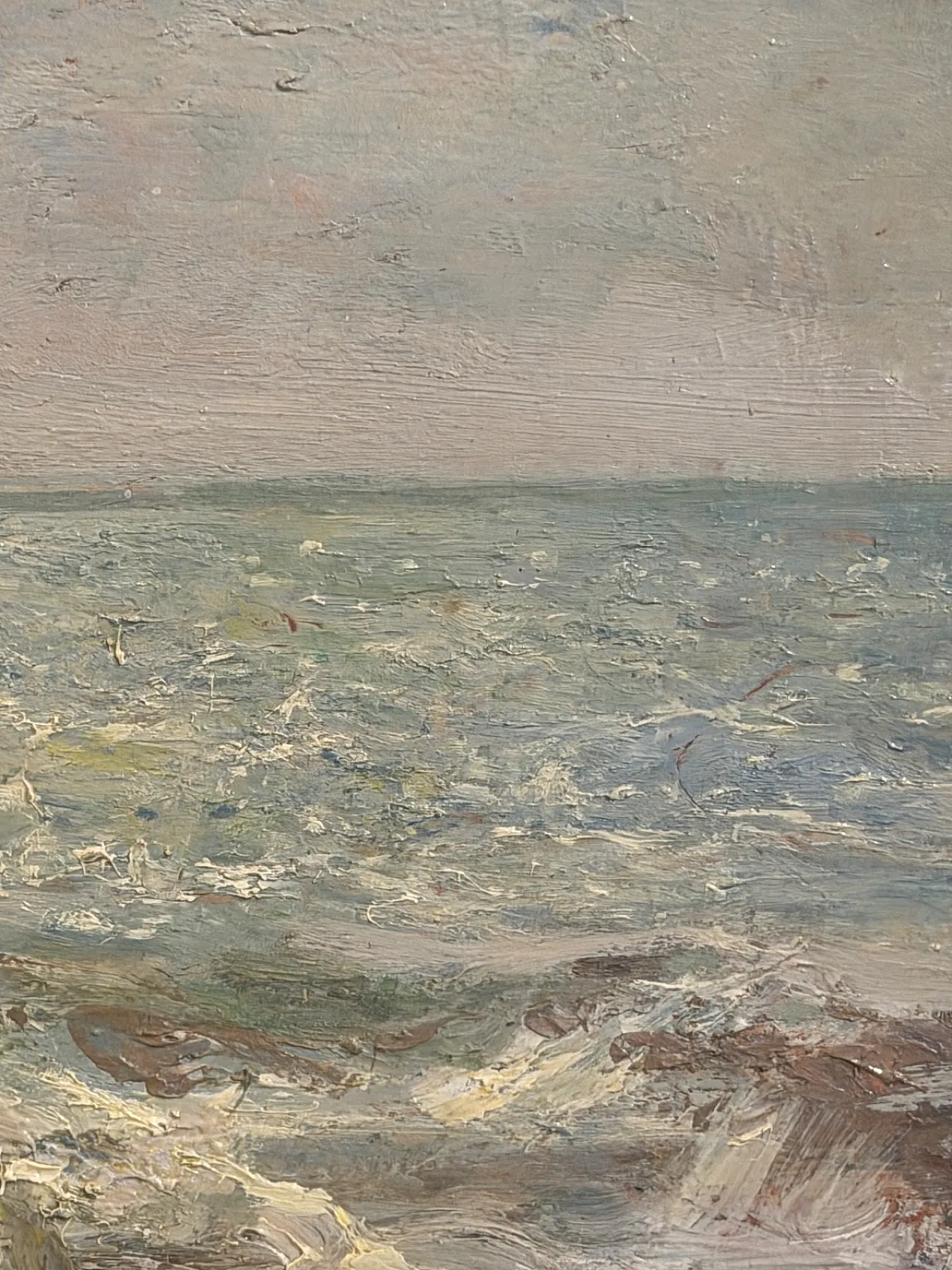 Pittura antica, olio su tavola, Marina, Pompeo Mariani, '800 4