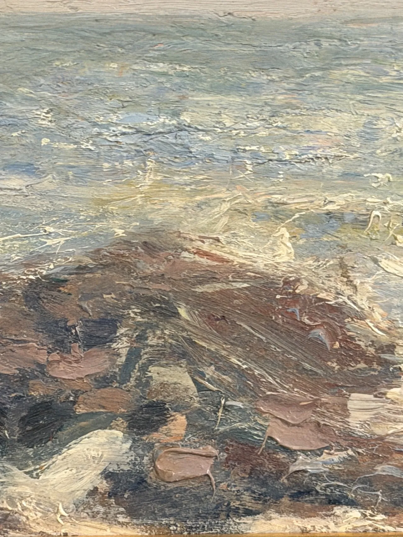 Pittura antica, olio su tavola, Marina, Pompeo Mariani, '800 7