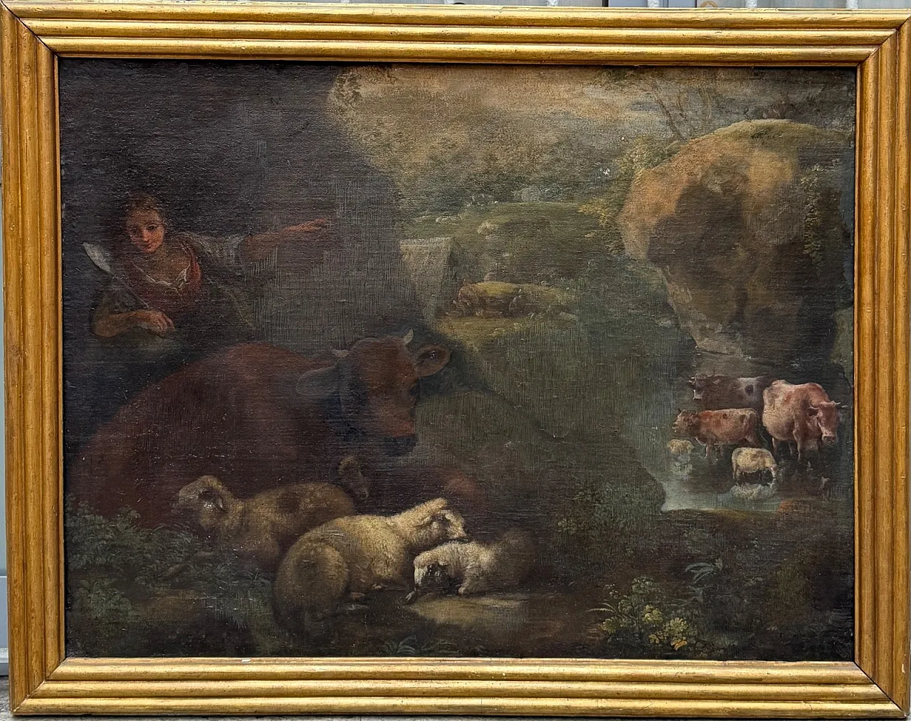 Scena pastorale, scuola di Giacinto Brandi, olio su tela, '600 1