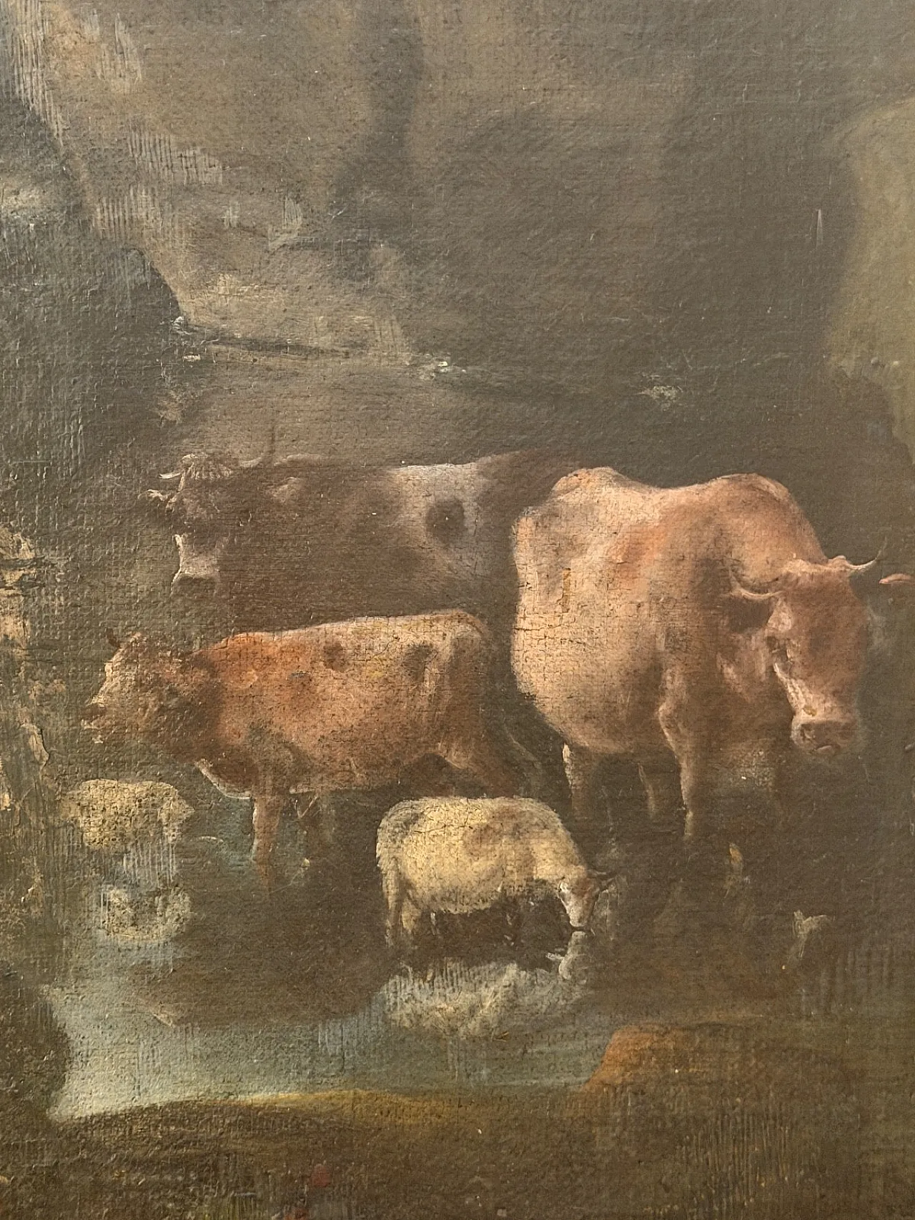 Scena pastorale, scuola di Giacinto Brandi, olio su tela, '600 6